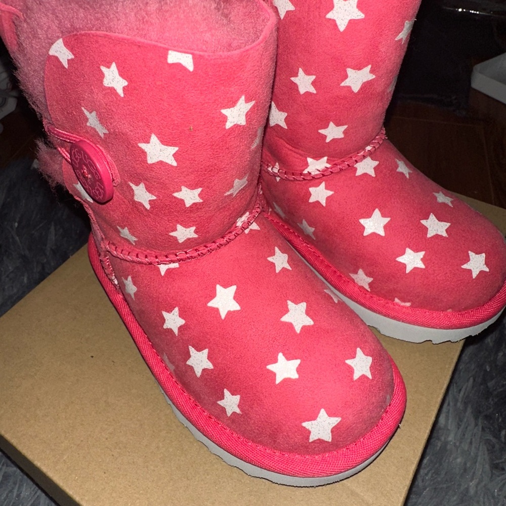UGG Pink Boots with White Stars